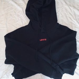 Levis Black Cropped Hoodie